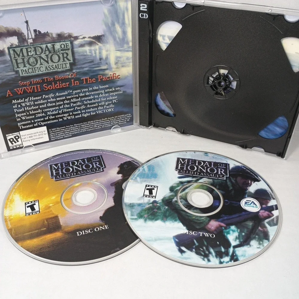 Medal of Honor: Allied Assault & Spearhead Expansion w/ Key PC Game CD-ROM 2002